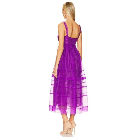 Ulla Johnson Priscilla ruffled tiered silk-organza midi dress 8 NWT $890 - Picture 7 of 15
